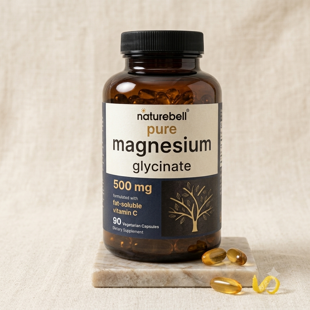 NatureBell Pure Magnesium Glycinate 500mg - 90 Cápsulas Vegetarianas Vegano Non-GMO