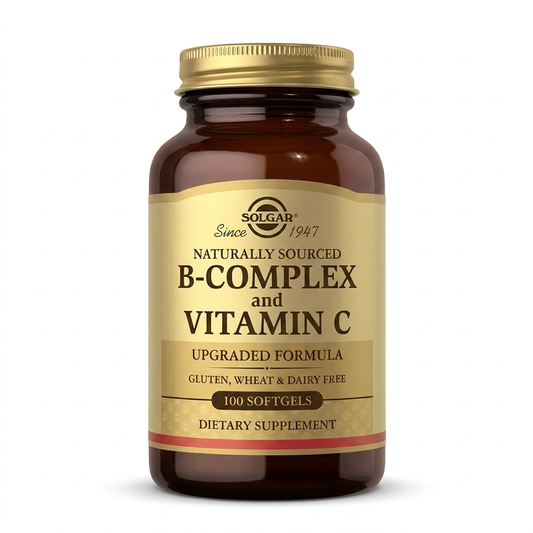 Solgar B-Complex with Vitamin C Fórmula Completa | 100 Cápsulas Blandas