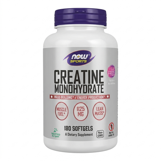 NOW Sports Creatine Monohydrate 1125 mg | 180 Cápsulas Blandas