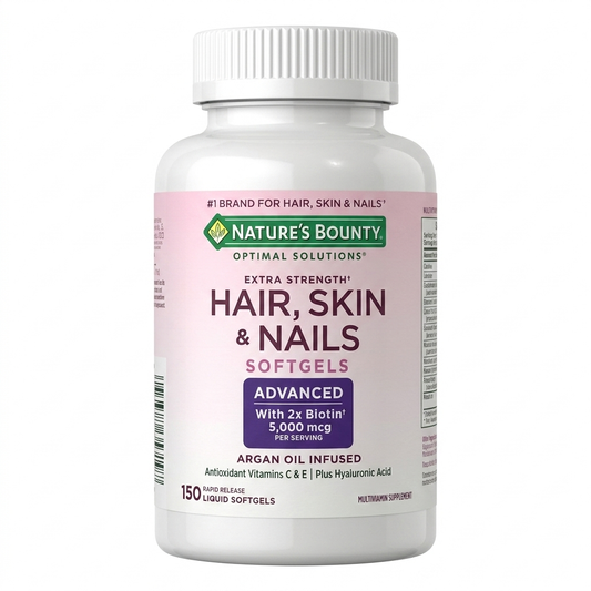 Nature’s Bounty Advanced Hair, Skin & Nails 5000 mcg Biotina | 150 Cápsulas Blandas