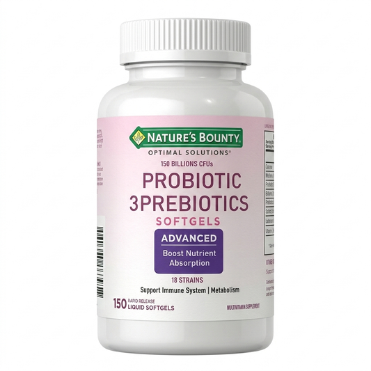 Nature’s Bounty Probiotic + 3 Prebiotics Advanced 150 Billion UFC | 150 Cápsulas Blandas