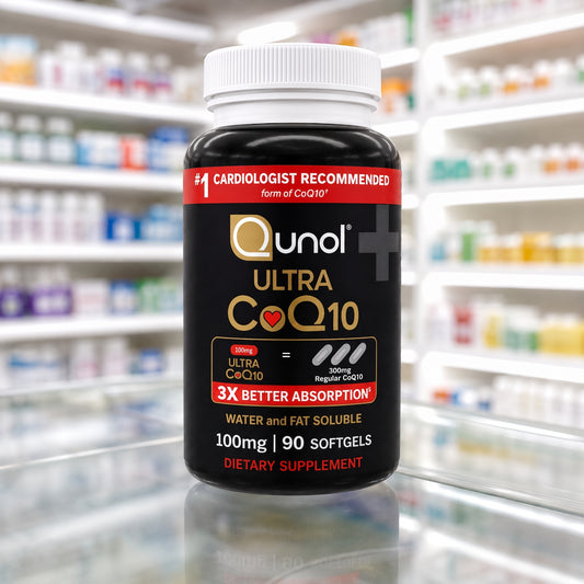Qunol Ultra CoQ10 100mg - Supplement Facts tabla nutricional Vitamina E Coenzima Q10 USP Grade