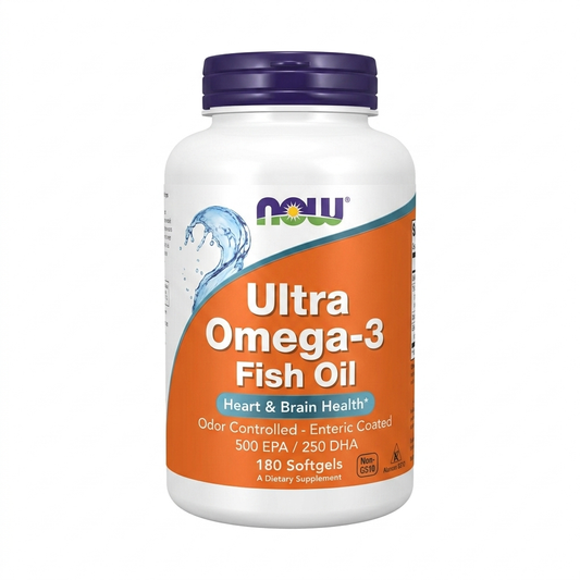 NOW Foods Ultra Omega-3 Fish Oil – 500 EPA / 250 DHA – 180 Cápsulas Blandas
