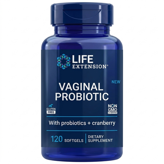 Life Extension Vaginal Probiotic 3 Billion UFC – Probióticos + Cranberry | 120 Cápsulas Blandas