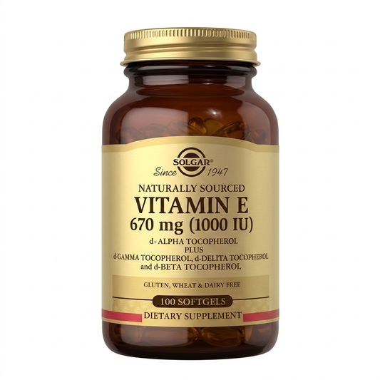 Vitamina E 670 mg (1000 IU) D-Alfa Tocoferol – Solgar | 100 Cápsulas Blandas
