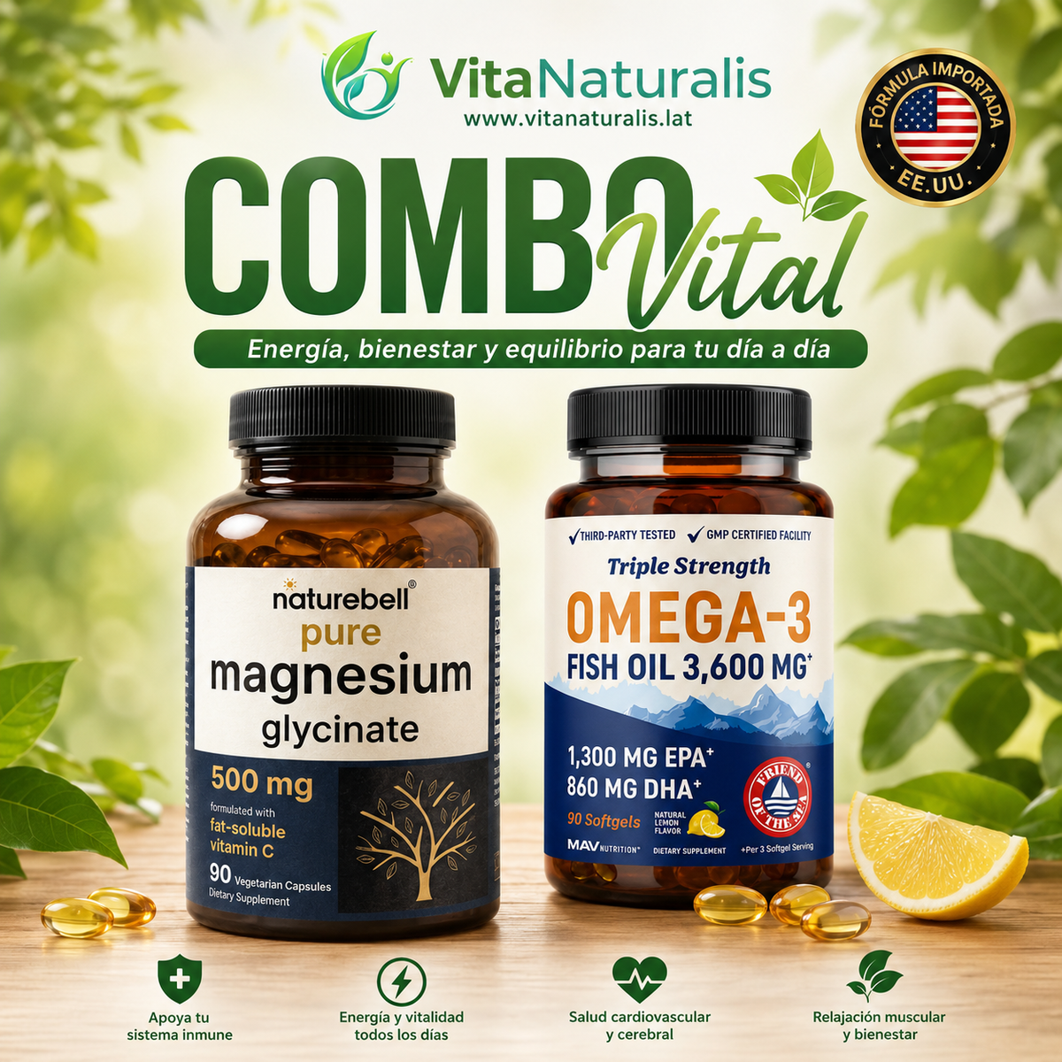 Combo Vital — Omega-3 + Magnesio Glicinato
